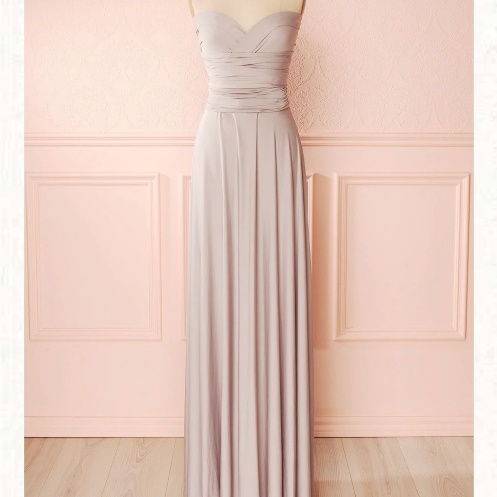 Boutique 1861 Elatia Lune Gray Convertible Dress Bridesmaids Prom Wedding XL
